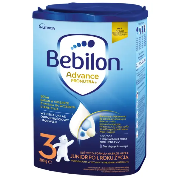 Bebilon 3 Junior Advance Pronutra Mleko modyfikowane po 1. roku życia, 800 g Data ważności: 2023.10.30