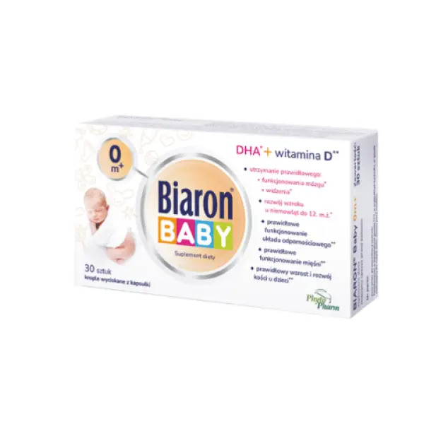 Biaron Baby 0 m+ DHA + witamina D 400j.m. 30 kaps. twist-off