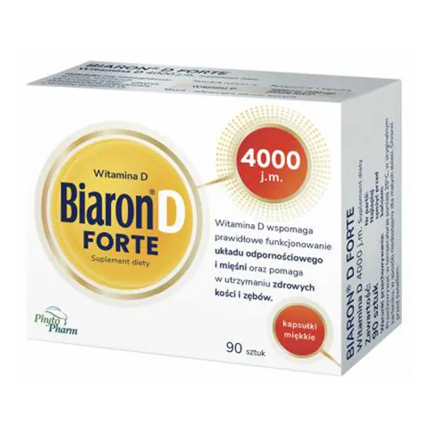 Biaron D Forte 4000 j.m., 90 kapsułek miękkich