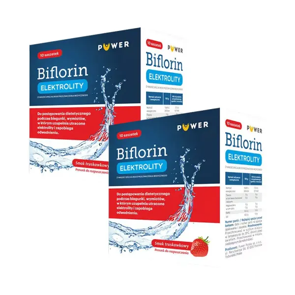 Biflorin Elektrolity smak truskawkowy, 2x10 sasz.