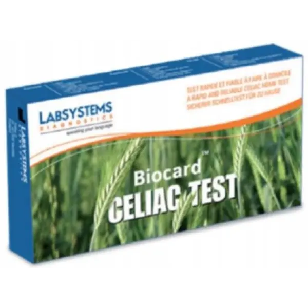 BIOCARD CELIAC TEST SZYBKI DOMOWY TEST DO WYKRYWANIA CELIAKII Z KRWI