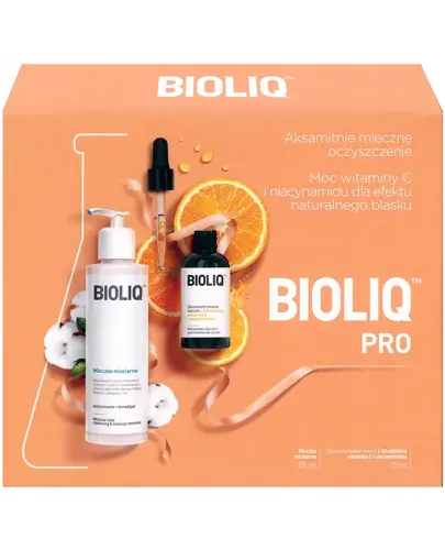 BIOLIQ PRO ZESTAW SERUM Z WITAMINĄ C + MLECZKO MICELARNE