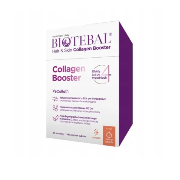 BIOTEBAL HAIR&SKIN  COLLAGEN BOOSTER DLA SKÓRY WŁOSÓW I PAZNOKCI SUNNY PEACHY 30