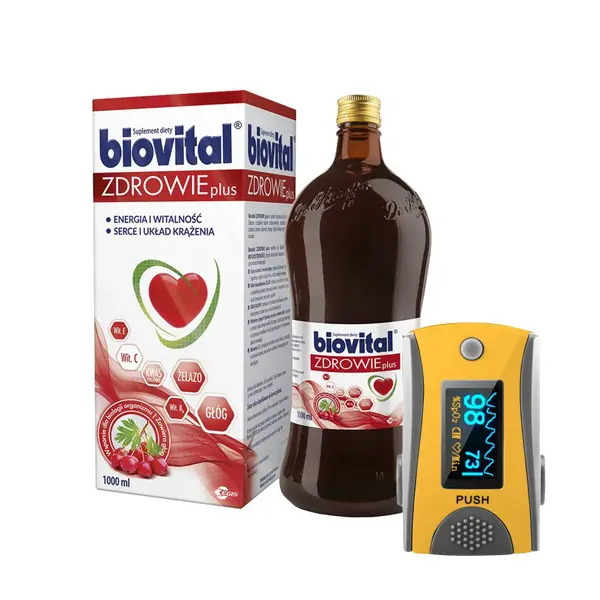 Zestaw Biovital Zdrowie 1000ml + Pulsoksymetr napalcowy M70 1 szt.