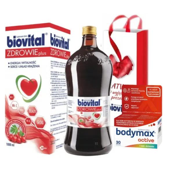 BIOVITAL ZDROWIE PLUS PŁYN 1000ML + BODYMAX ACTIVE 30 TABL. ZESTAW 