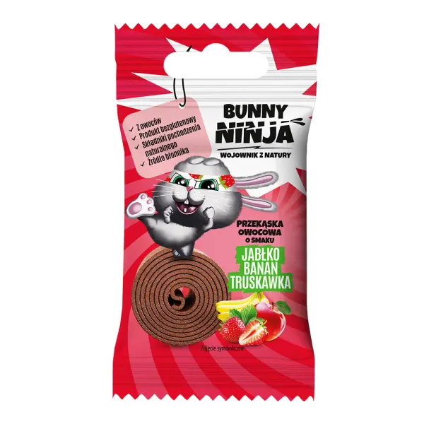 Bunny Ninja Przekąska jabłko-banan-truskawka 15g