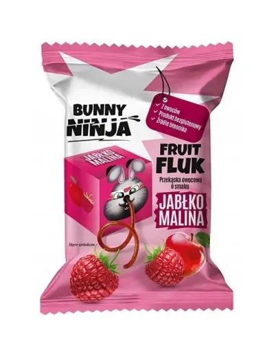 BUNNY NINJA PRZEKĄSKA OWOCOWA JABŁKO MALINA 15g 