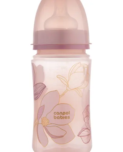 Canpol babies butelka antykolkowa EasyStart 240ml GOLD różowa