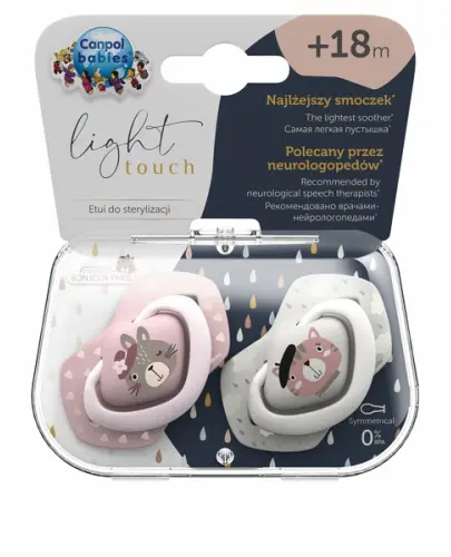 CANPOL BABIES SMOCZEK SILIKONOWY SYMETRYCZNY BONJOUR PARIS RÓŻ 18M+ 2SZT