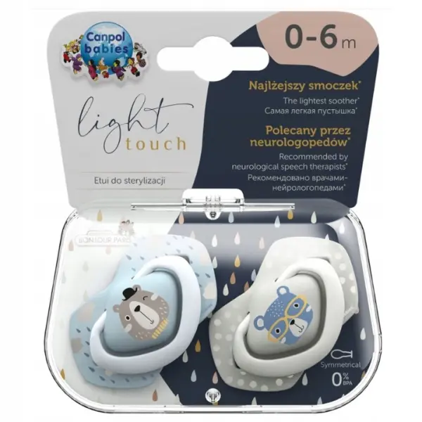 CANPOL BABIES SMOCZEK SLIKONOWY SYMETRYCZNY  0-6M 2SZT.