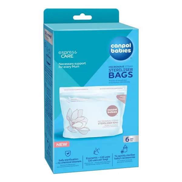 CANPOL BABIES WORECZKI DO STERYLIZACJI W KUCHENCE MIKROFALOWEJ 6SZT.
