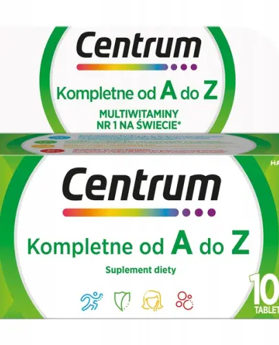 CENTRUM KOMPLETNE OD A DO Z ZESTAW WITAMIN I MINERAŁÓW 100 TABLETEK