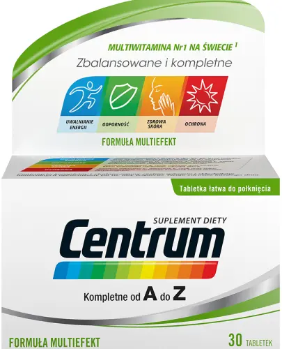 CENTRUM KOMPLETNE OD A DO Z ZESTAW WITAMIN I MINERAŁÓW 30 TABLETEK