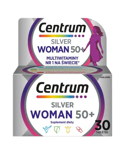 CENTRUM WOMEN SILVER 50+ ZESTAW WITAMIN I MINERAŁÓW DLA KOBIET 30 TABLETEK