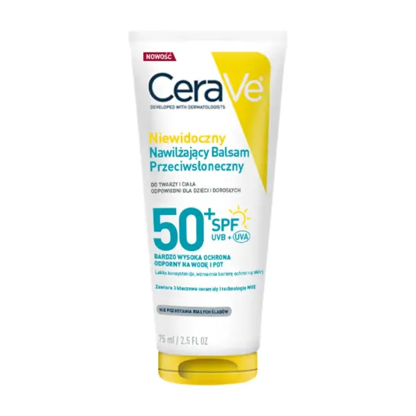 CERAVE NIEWIDOCZNY NAWILŻAJĄCY BALSAM PRZECIWSŁONECZNY WYSOKA OCHRONA SPF50 75ML