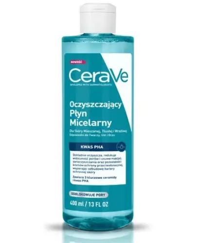 CERAVE OCZYSZCZAJĄCY PŁYN MICELARNY Z KWASEM PHA 400 ML