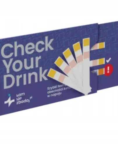 CHECK YOUR DRINK SZYBKI TEST DO SPRAWDZENIA KETAMINY I GHB 5 SZT.