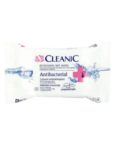 Cleanic chusteczki odświeżające z płynem antybakteryjnym 15 sztuk