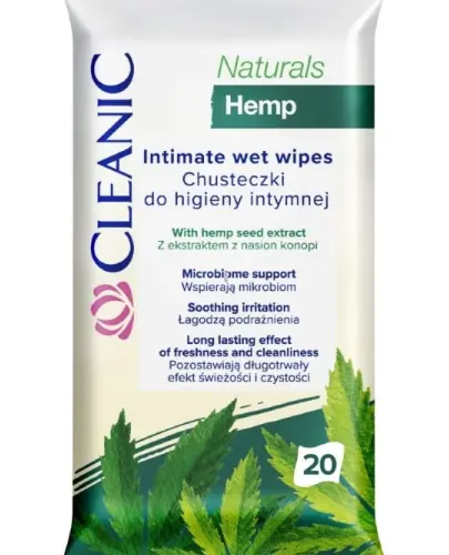 Cleanic Hemp chusteczki do higieny intymnej 20 szt.