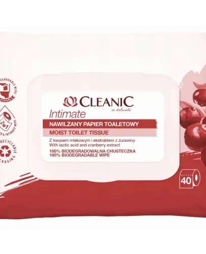 Cleanic Intimate nawilżany papier toaletowy 40 sztuk