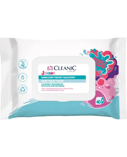 Cleanic Junior nawilżany papier toaletowy 40 sztuk