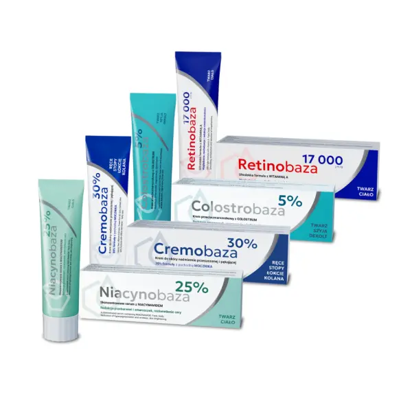 COLOSTROBAZA, NIACYNOBAZA, RETINOBAZA, CREMOBAZA 30 % ZESTAW XXL