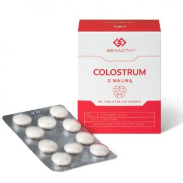 COLOSTRUM GENACTIV Z MALINĄ NA ODPORNOŚĆ 60 TABLETEK DO SSANIA