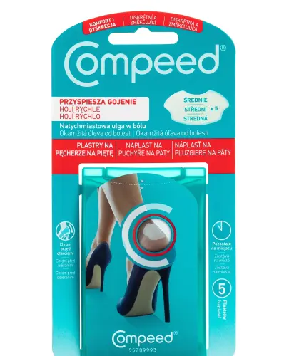 COMPEED PLASTRY NA ODCISKI NA PIĘTY DLA KOBIET ŚREDNIE 5 SZTUK