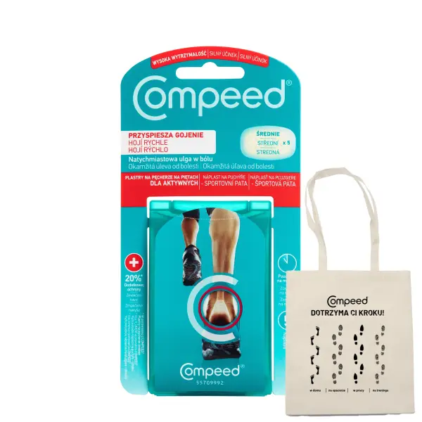 COMPEED PLASTRY NA PĘCHERZE NA PIĘTACH DLA AKTYWNYCH 5 SZTUK + PREZENT