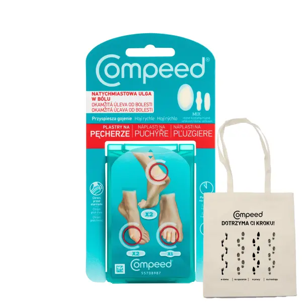 COMPEED PLASTRY NA PĘCHERZE NATYCHMIASTOWA ULGA MIX 5 SZTUK + PREZENT