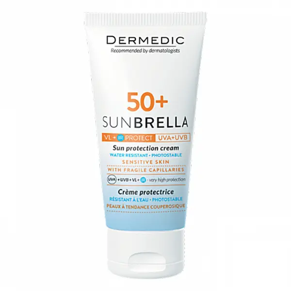Dermedic Sunbrella SPF50+ Krem ochronny skóra z problemami naczyniowymi, 50 g