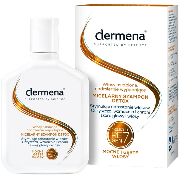 Dermena Detox Szampon micelarny włosy osłabione nadmiernie wypadające, 200 ml
