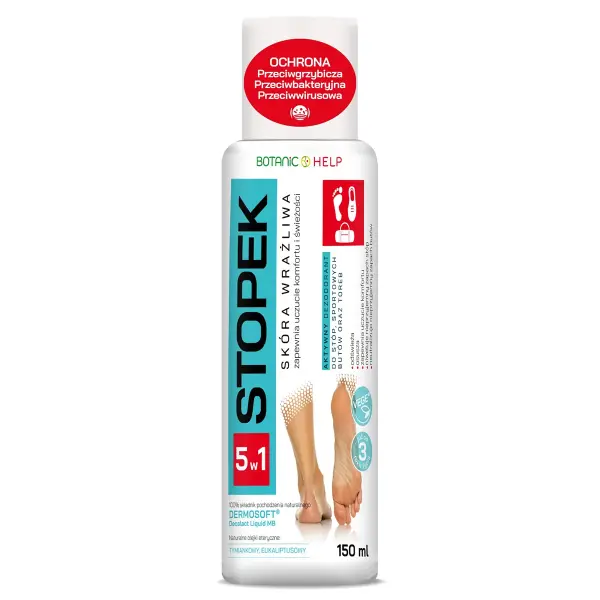 DEZODORANT DO STÓP I OBUWIA STOPEK 5W1 150 ml BOTANIC HELP 