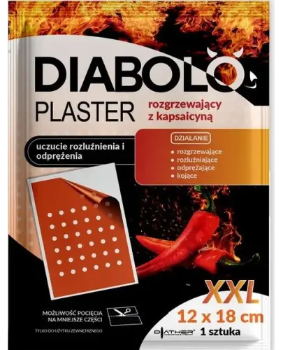 DIABOLO Plaster Rozgrzewający 12x18 cm 1 sztuka