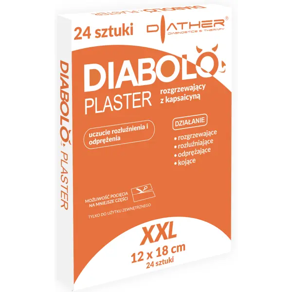 DIABOLO Plaster Rozgrzewający 12x18 cm 24 sztuki