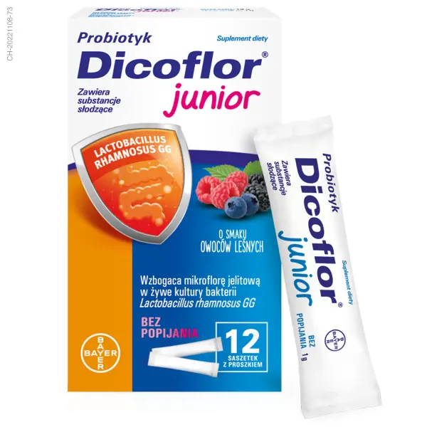 Dicoflor Junior o smaku owoców leśnych, 12 saszetek