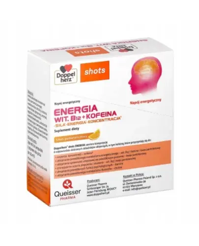 DOPPELHERZ SHOTS ENERGIA WITAMINA B12 + KOFEINA 10AMPUŁEK