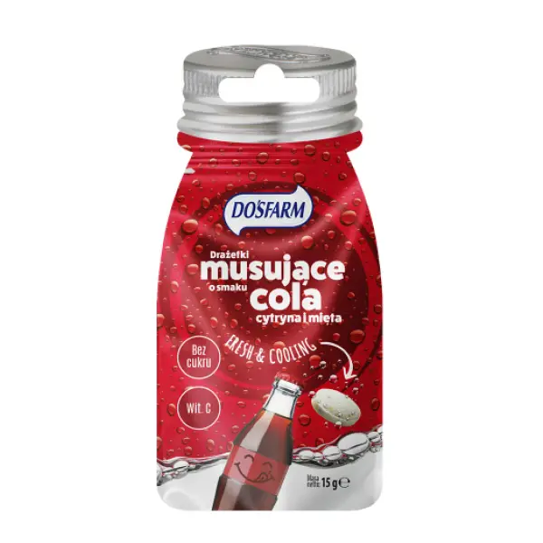 DOSFARM DRAŻETKI MUSUJĄCE O SMAKU COLI BEZ CUKRU 15G