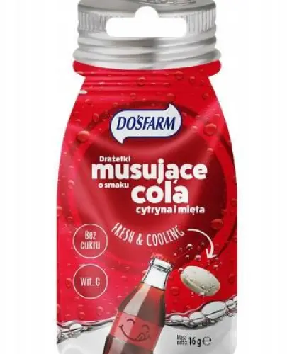 DOSFARM DRAŻETKI MUSUJĄCE O SMAKU COLI BEZ CUKRU 16G