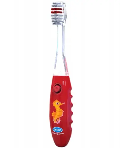 DR SCOTT SZCZOTECZKA DO MYCIA ZĘBÓW Z MINUTNIKIEM CZERWONA KONIK MORSKI 1SZT