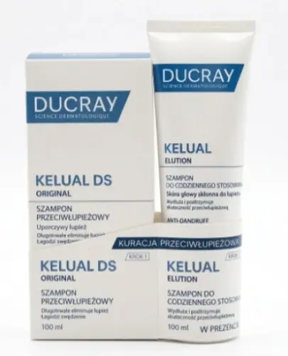 DUCRAY KELUAL DS SZAMPON PRZECIWŁUPIEŻOWY + KELUAL ELUTION SZAMPON ZESTAW
