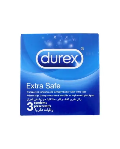 DUREX EXTRA SAFE PREZERWATYWY GRUBSZE 3 SZTUKI