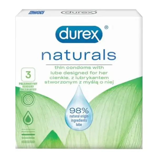Durex Naturals Prezerwatywy, 3 sztuki