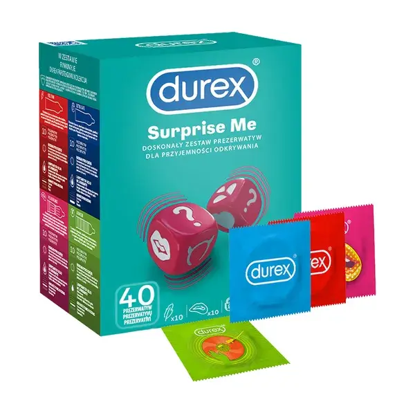 Durex Surprise Me prezerwatywy, 40 sztuk 