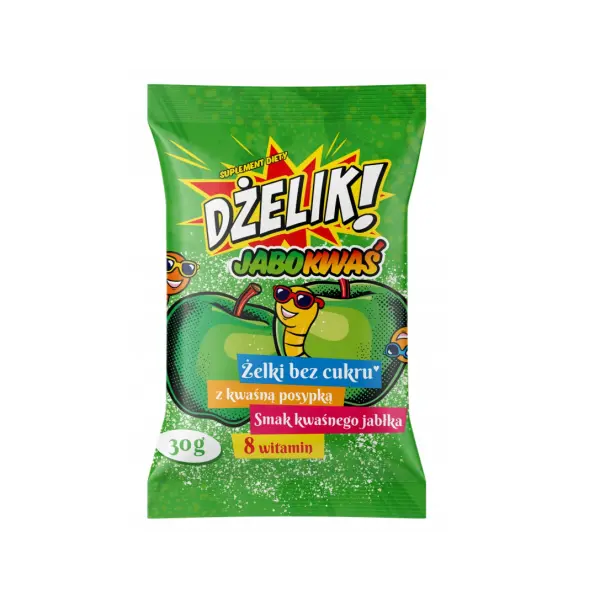 DŻELIK JABOKWAŚ ŻELKI BEZ CUKRU KWAŚNE JABŁKO 30G