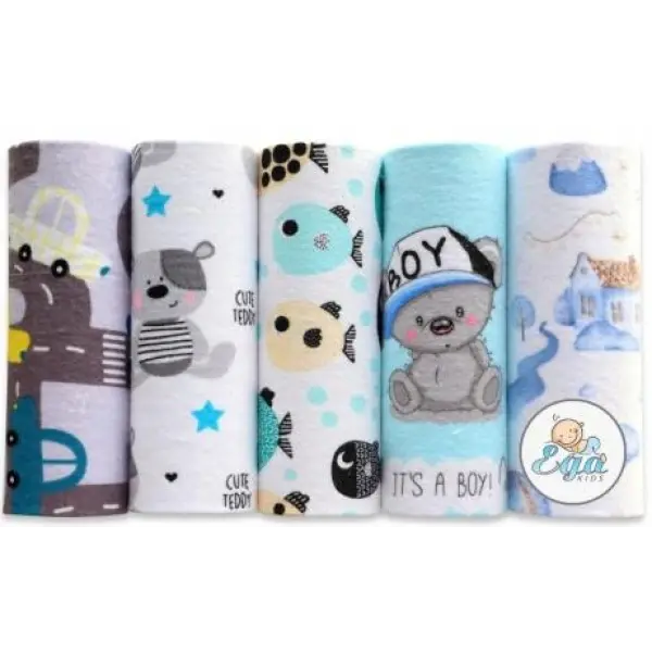 EGA KIDS PIELUCHA FLANELOWA FLANELA 70/80 ZESTAW 2 5 SZTUK 