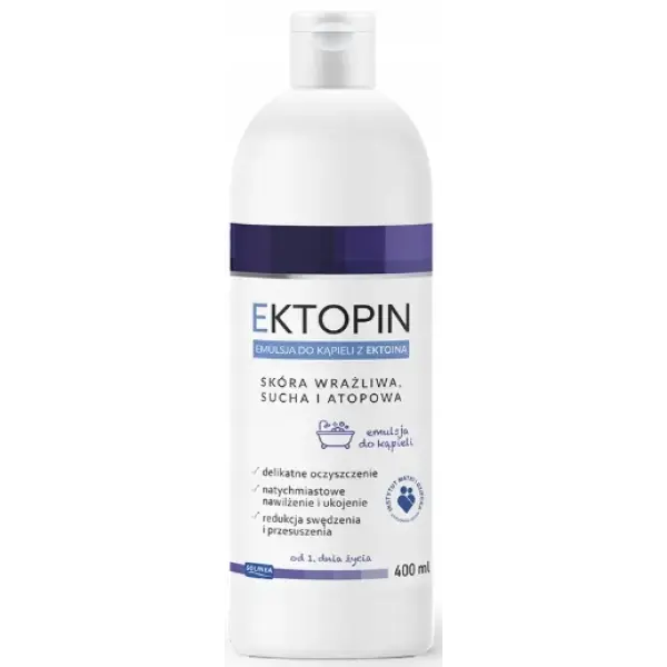 EKTOPIN EMULSJA DO KĄPIELI Z EKTOINĄ DO SKÓRY WRAŻLIWEJ SUCHEJ I ATOPOWEJ 400 ML