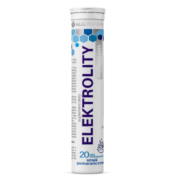 ELEKTROLITY HYDRATION 20 TABL. MUS. SMAK POMARAŃCZOWY ALG PHARMA 