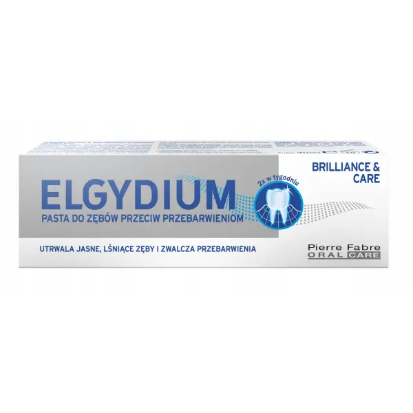 ELGYDIUM BRILLIANCE&CARE PASTA DO ZĘBÓW PRZECIW PRZEBARWIENIOM 30ML