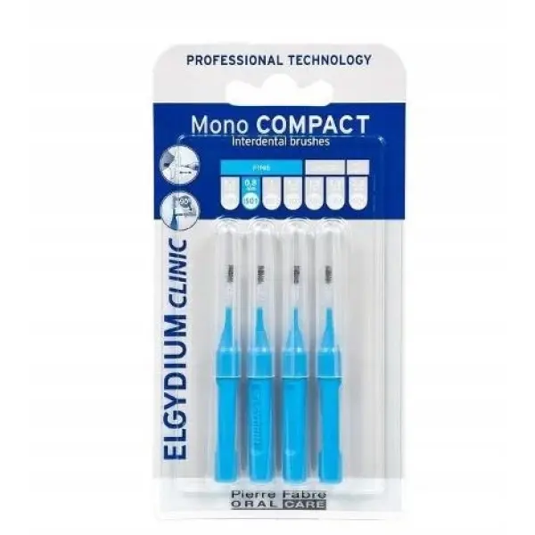 ELGYDIUM CLINIC MONO COMPACT SZCZOTECZKI MIĘDZYZĘBOWE 0.8MM 4SZTUKI
